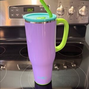 Purple and Green swig with Straw
